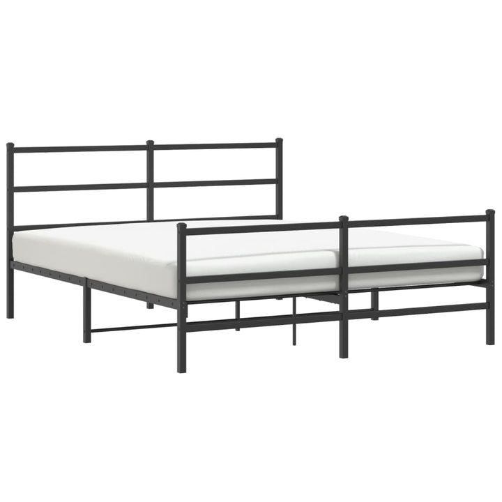 sengeramme med sengegavl og fodgærde 150x200 cm metal sort