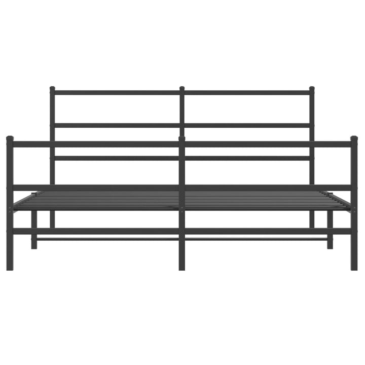 sengeramme med sengegavl og fodgærde 150x200 cm metal sort