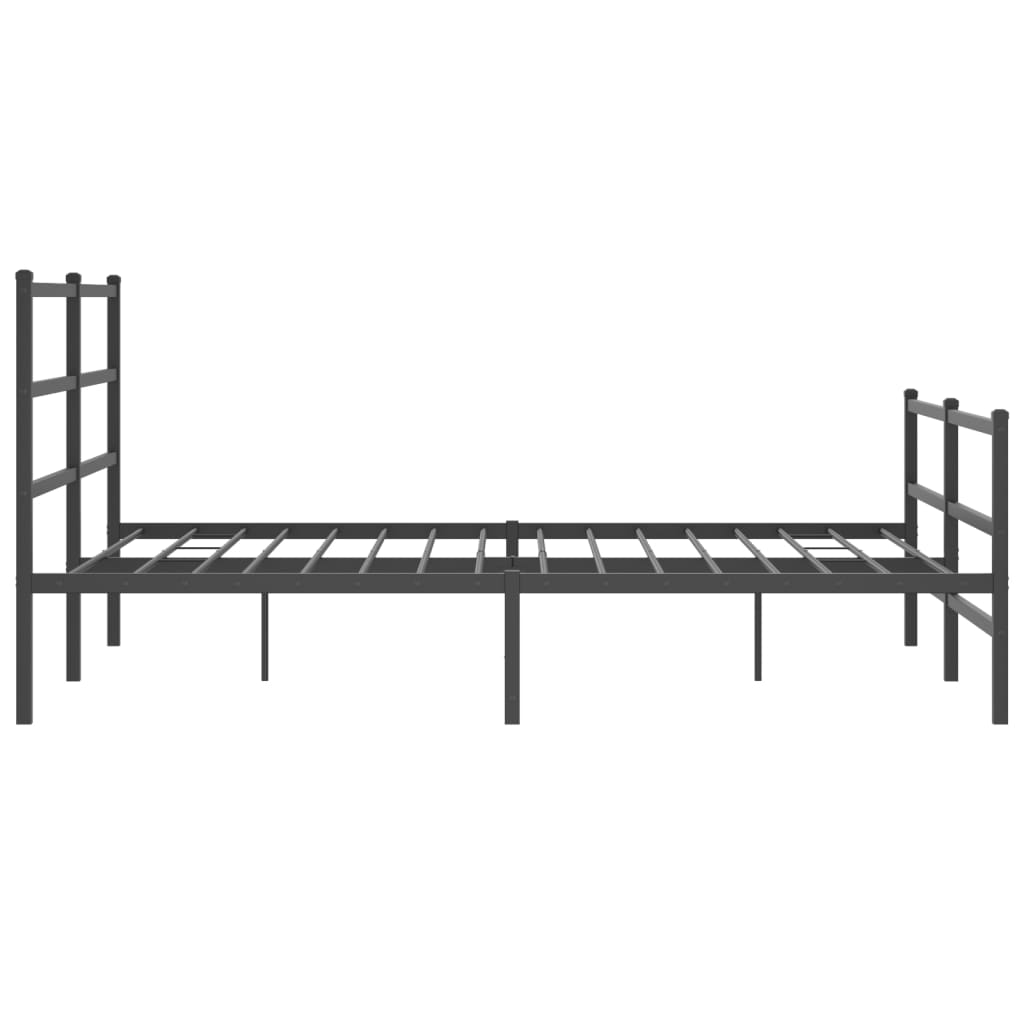 sengeramme med sengegavl og fodgærde 150x200 cm metal sort