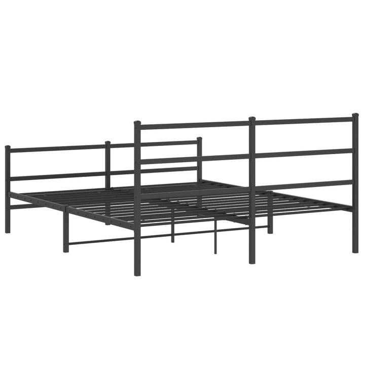sengeramme med sengegavl og fodgærde 150x200 cm metal sort