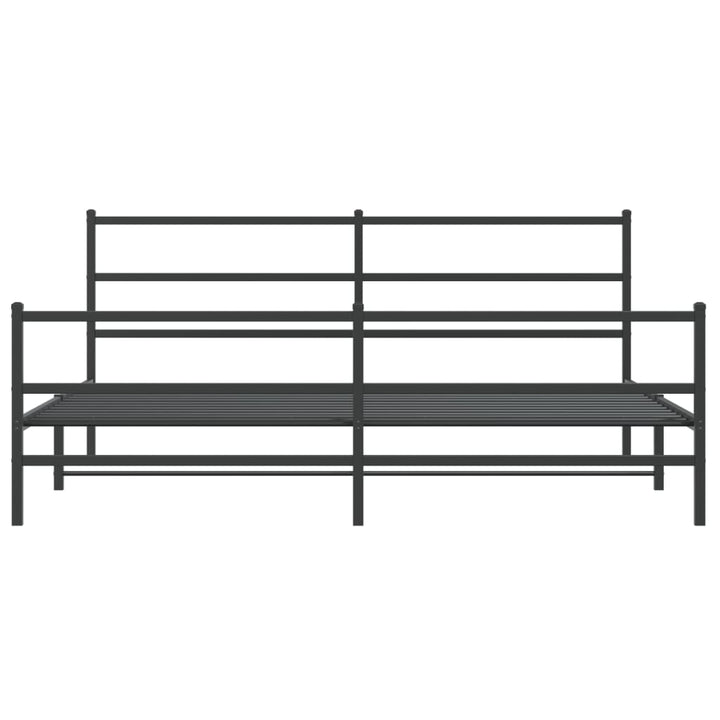 sengeramme med sengegavl og fodgærde 180x200 cm metal sort