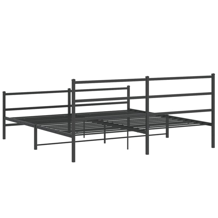 sengeramme med sengegavl og fodgærde 180x200 cm metal sort