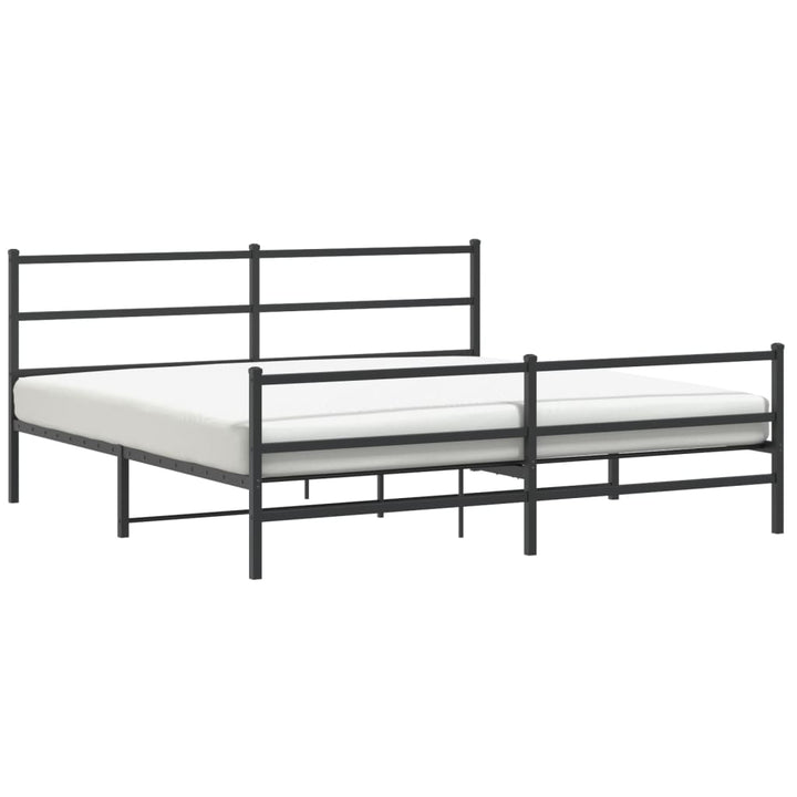 sengeramme med sengegavl og fodgærde 183x213 cm metal sort