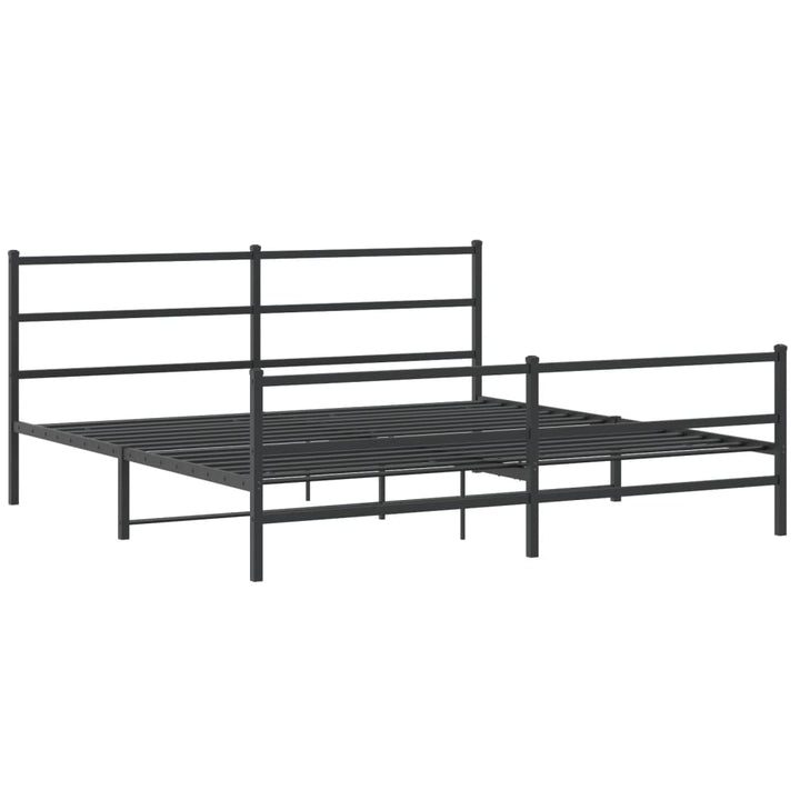 sengeramme med sengegavl og fodgærde 183x213 cm metal sort