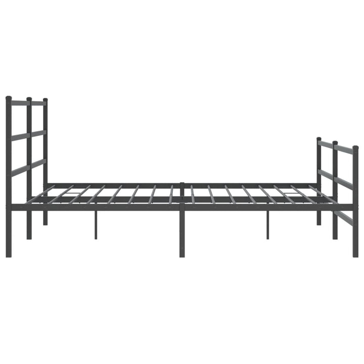 sengeramme med sengegavl og fodgærde 183x213 cm metal sort