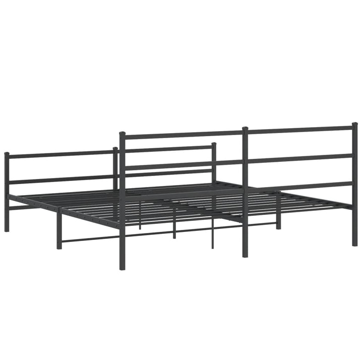 sengeramme med sengegavl og fodgærde 183x213 cm metal sort