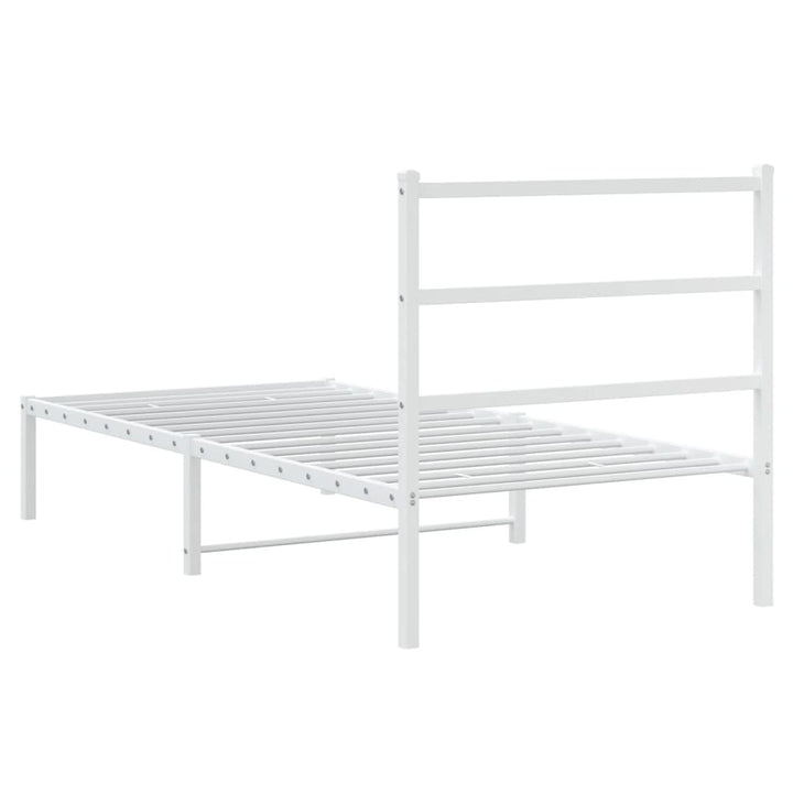 sengeramme med sengegavl 90x200 cm metal hvid