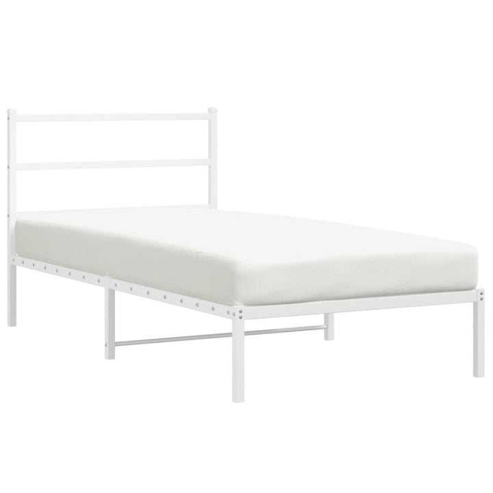 sengeramme med sengegavl 100x190 cm metal hvid