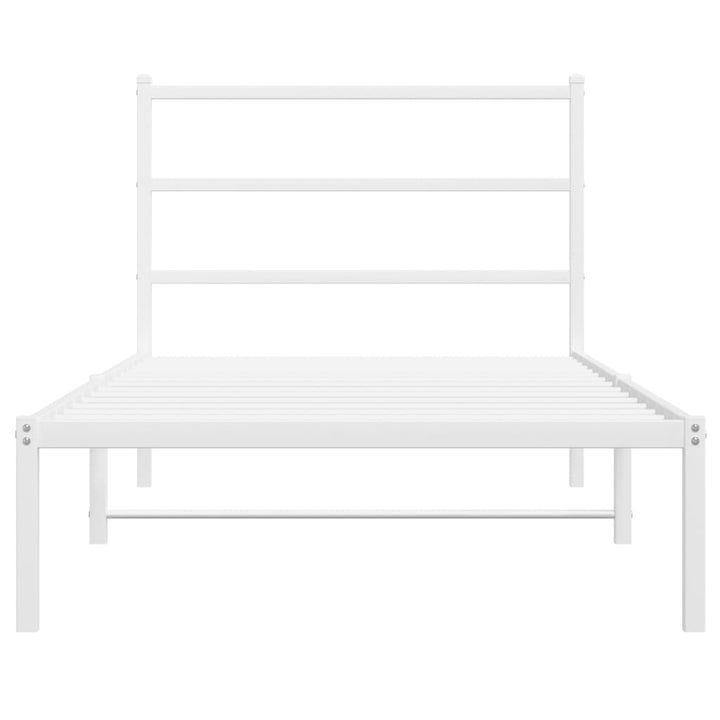 sengeramme med sengegavl 100x190 cm metal hvid