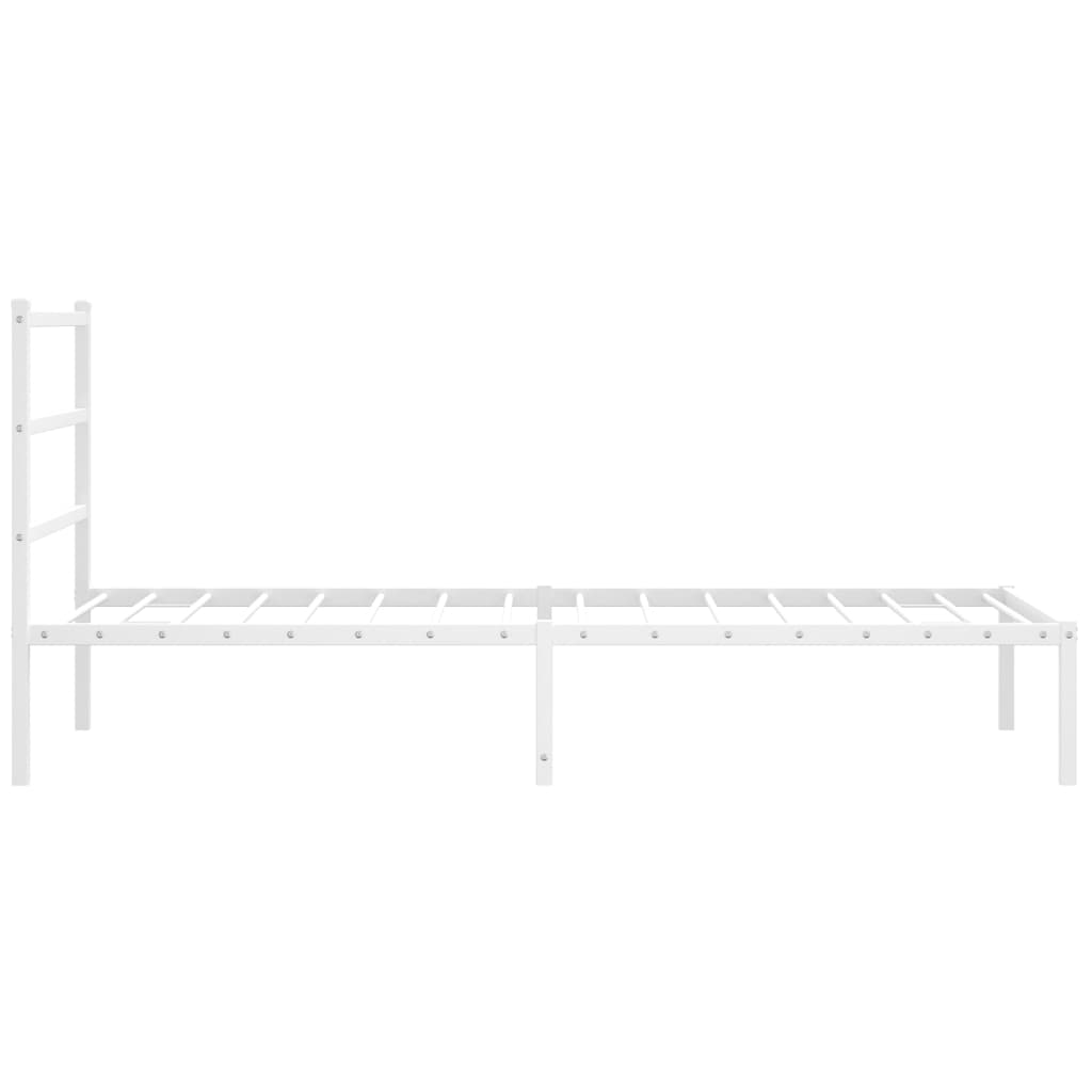 sengeramme med sengegavl 100x190 cm metal hvid