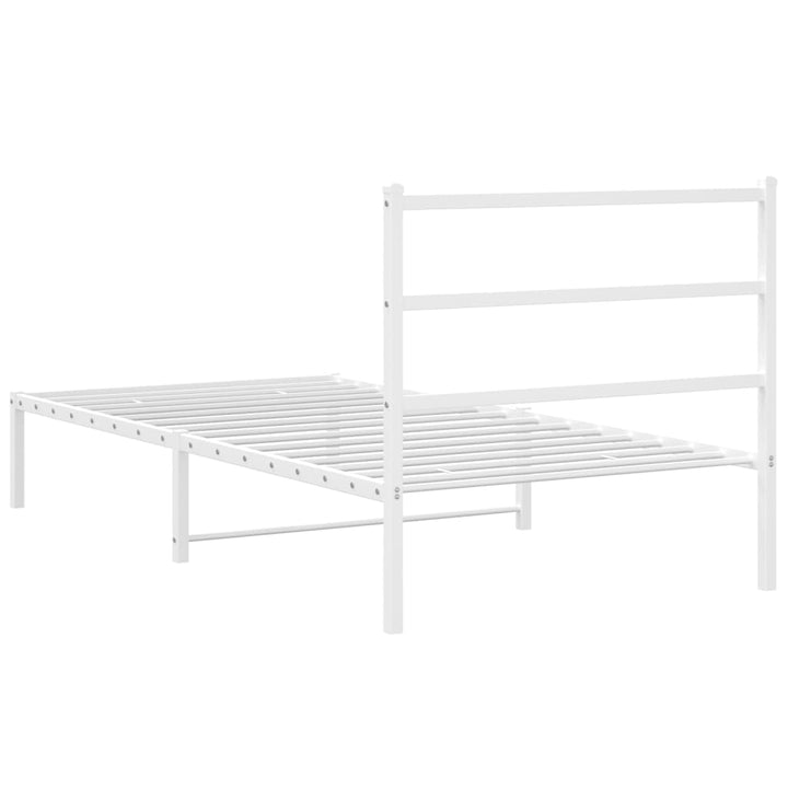 sengeramme med sengegavl 100x190 cm metal hvid