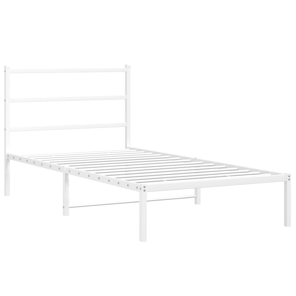 sengeramme med sengegavl 100x200 cm metal hvid