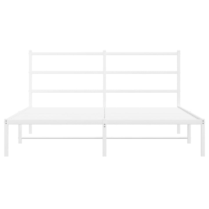 sengeramme med sengegavl 150x200 cm metal hvid