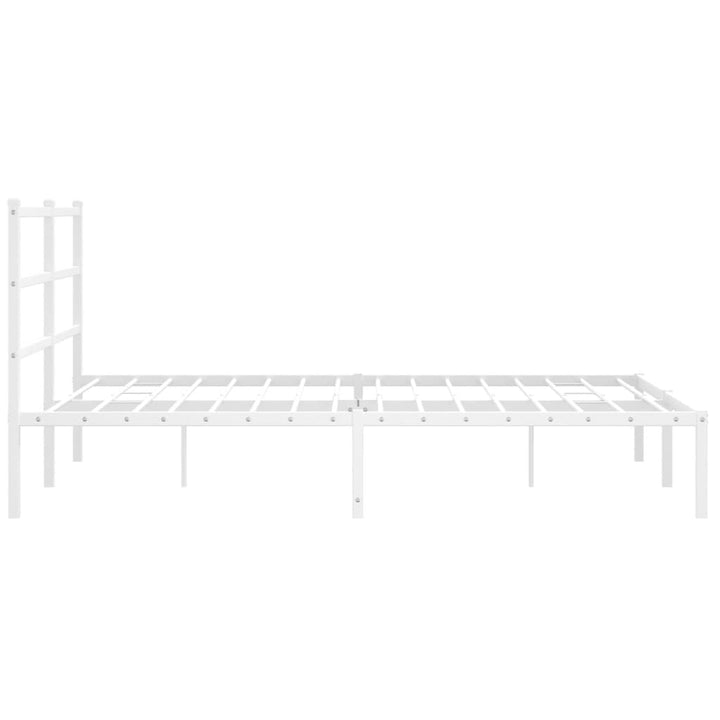 sengeramme med sengegavl 150x200 cm metal hvid