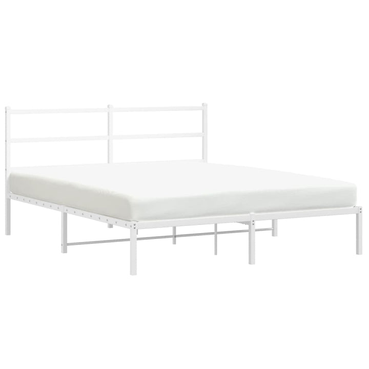 sengeramme med sengegavl 160x200 cm metal hvid
