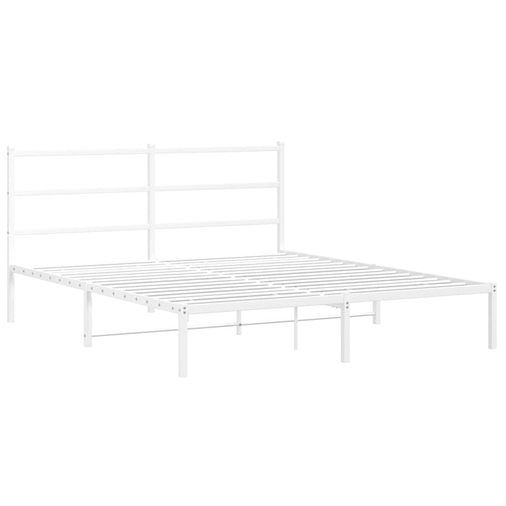sengeramme med sengegavl 160x200 cm metal hvid