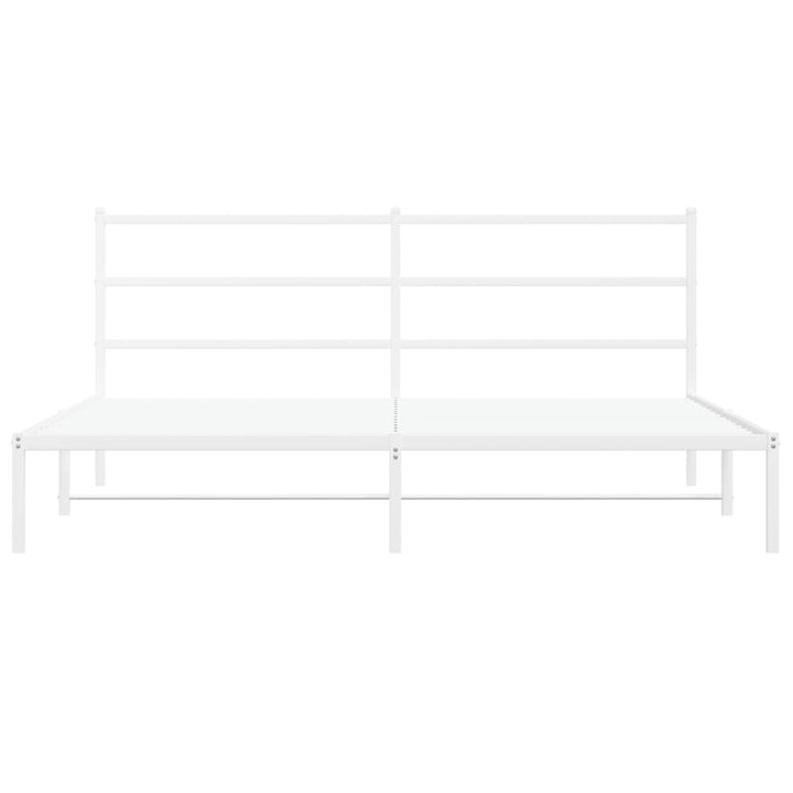 sengeramme med sengegavl 180x200 cm metal hvid