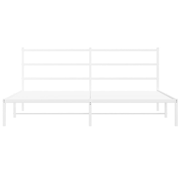 sengeramme med sengegavl 183x213 cm metal hvid