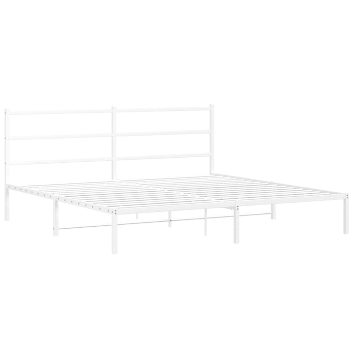 sengeramme med sengegavl 193x203 cm metal hvid