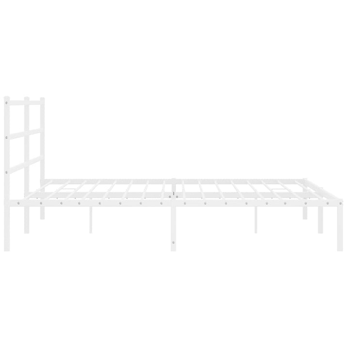 sengeramme med sengegavl 193x203 cm metal hvid