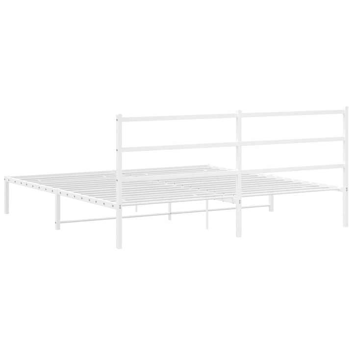 sengeramme med sengegavl 193x203 cm metal hvid