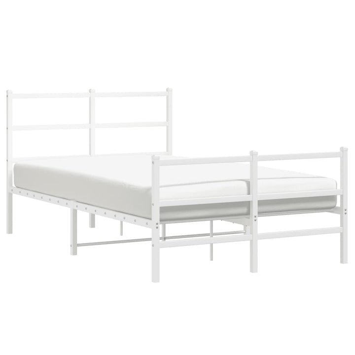 sengeramme med sengegavl og fodgærde 120x190 cm metal hvid