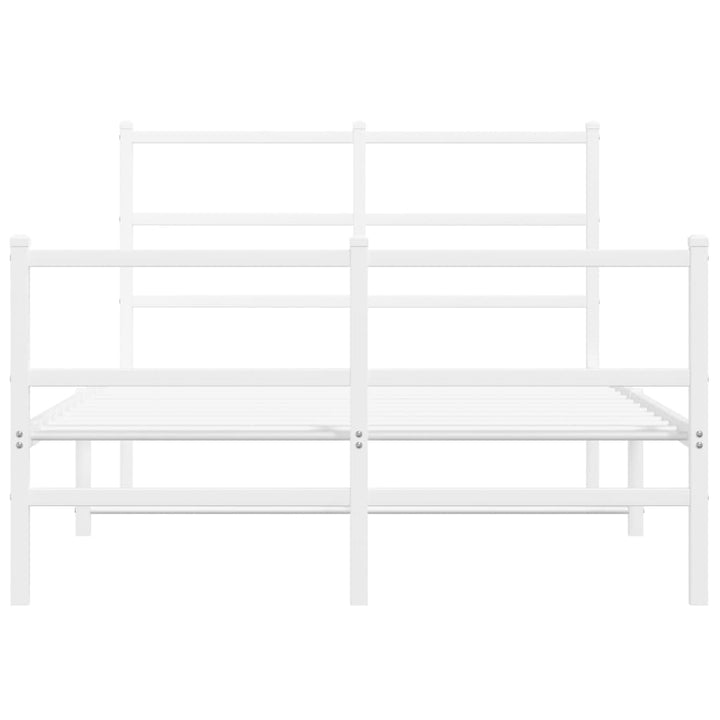sengeramme med sengegavl og fodgærde 120x190 cm metal hvid