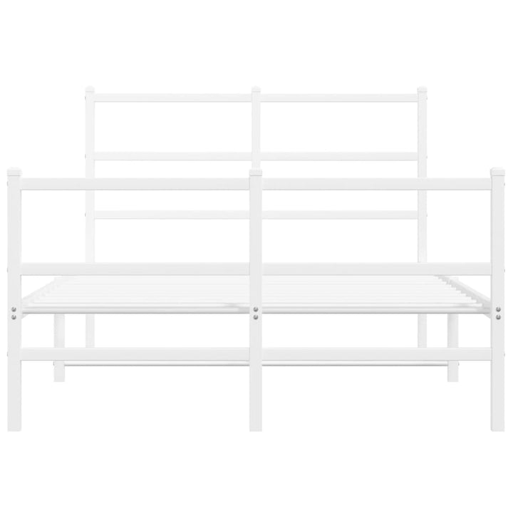 sengeramme med sengegavl og fodgærde 120x200 cm metal hvid