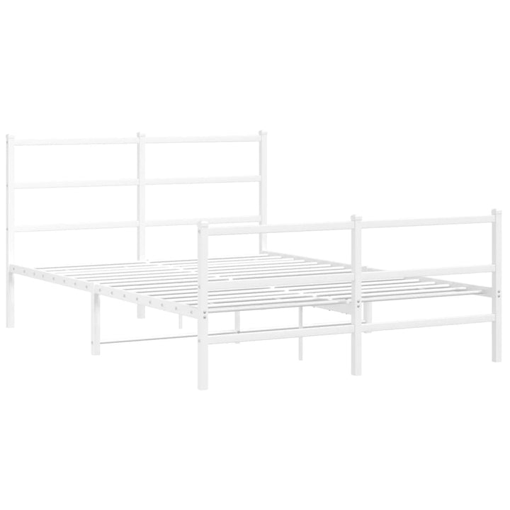sengeramme med sengegavl og fodgærde 135x190 cm metal hvid