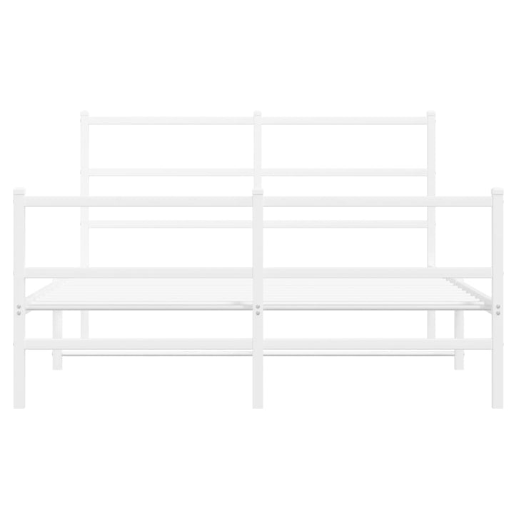 sengeramme med sengegavl og fodgærde 135x190 cm metal hvid