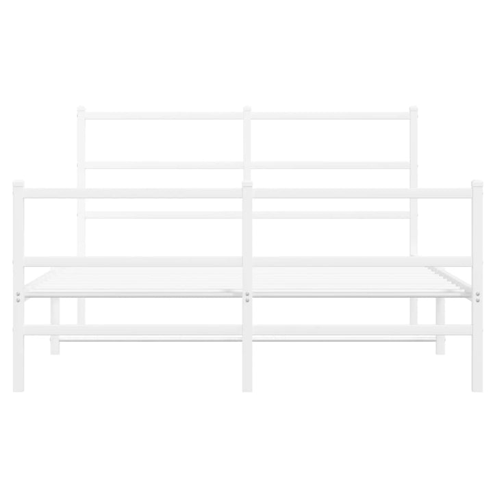 sengeramme med sengegavl og fodgærde 140x190 cm metal hvid