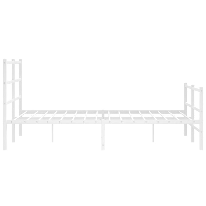 sengeramme med sengegavl og fodgærde 140x190 cm metal hvid