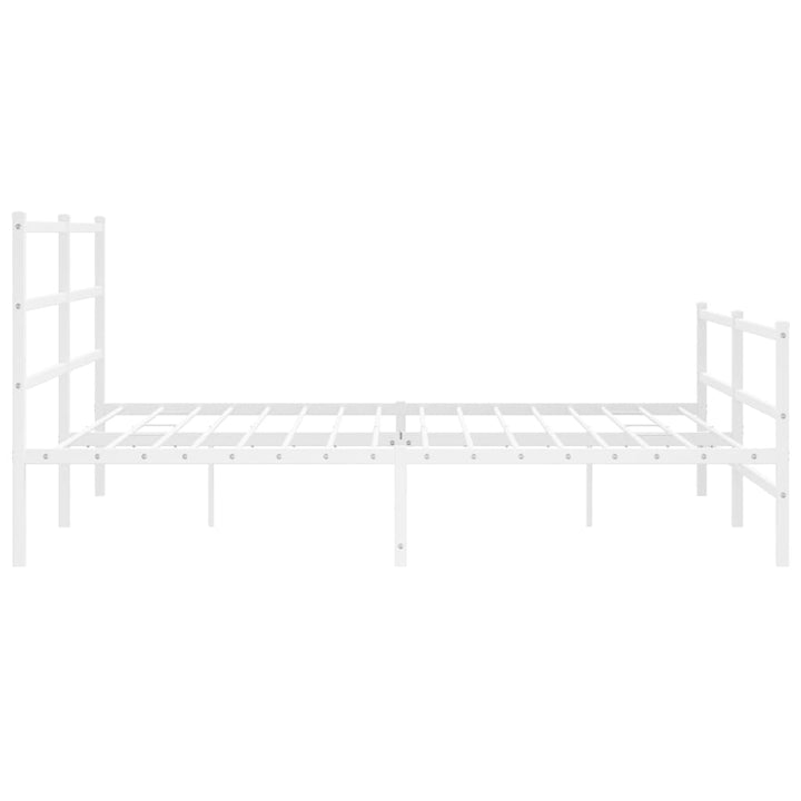 sengeramme med sengegavl og fodgærde 183x213 cm metal hvid