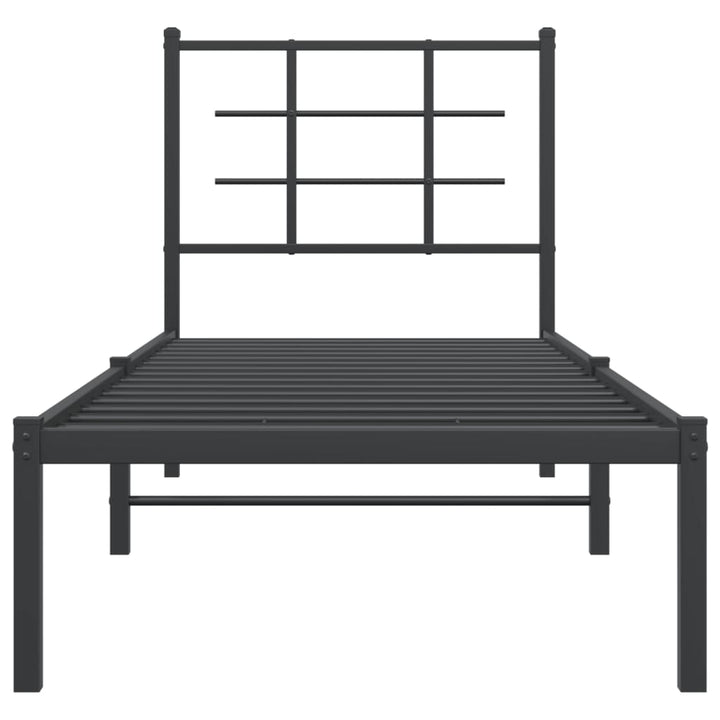 sengeramme med sengegavl 75x190 cm metal sort