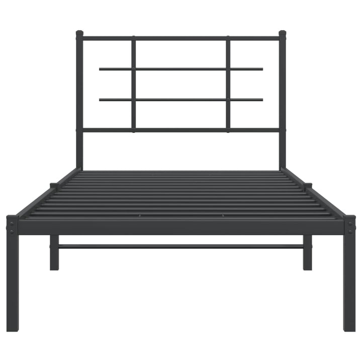 sengeramme med sengegavl 90x190 cm metal sort