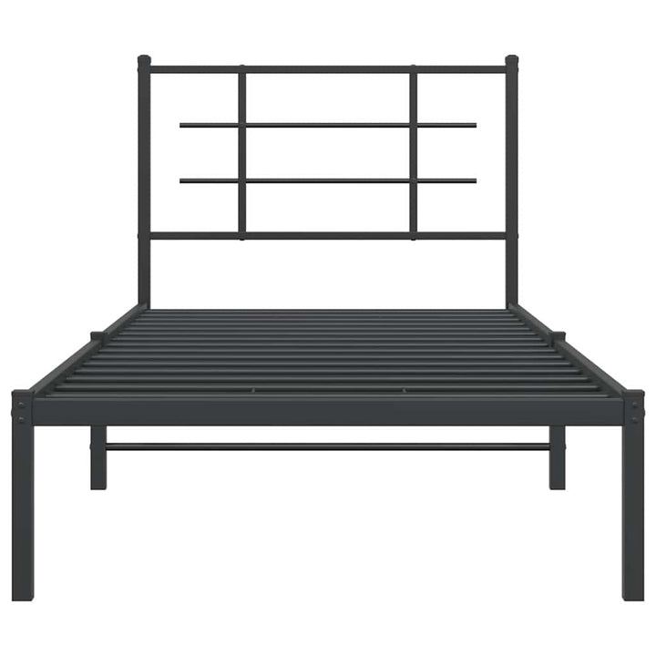 sengeramme med sengegavl 90x200 cm metal sort