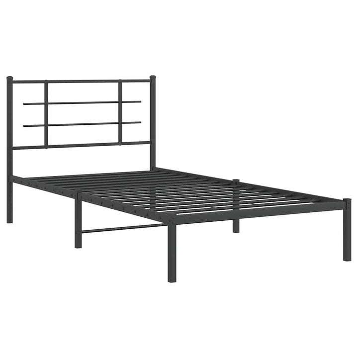 sengeramme med sengegavl 100x200 cm metal sort