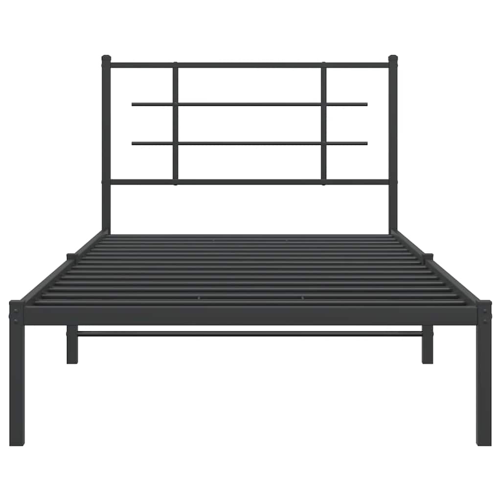sengeramme med sengegavl 100x200 cm metal sort