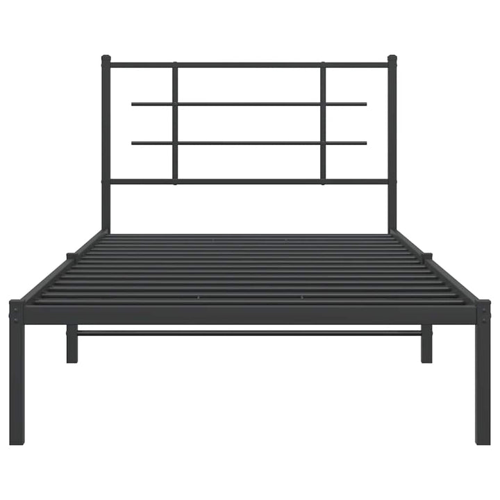sengeramme med sengegavl 100x200 cm metal sort