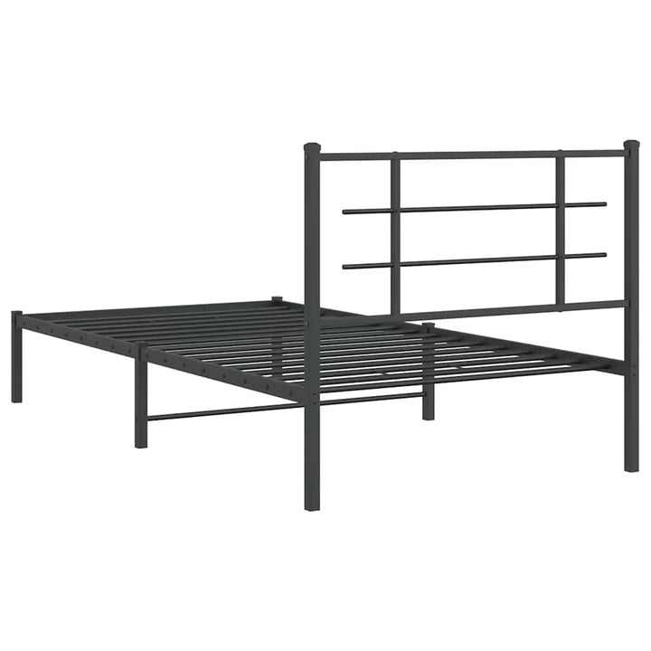 sengeramme med sengegavl 100x200 cm metal sort
