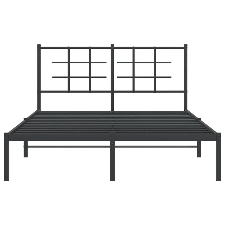 sengeramme med sengegavl 140x200 cm metal sort
