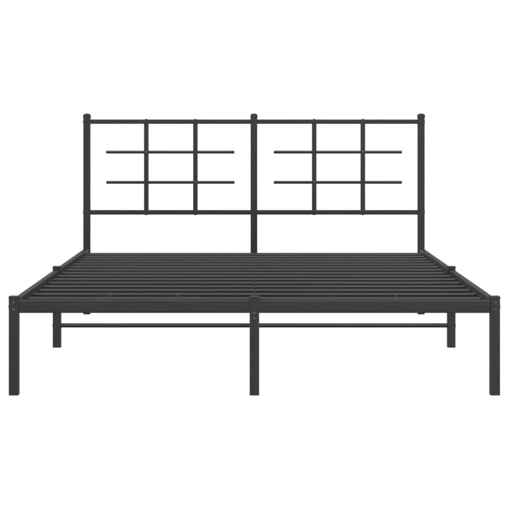 sengeramme med sengegavl 160x200 cm metal sort