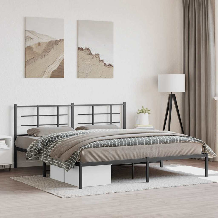 sengeramme med sengegavl 183x213 cm metal sort