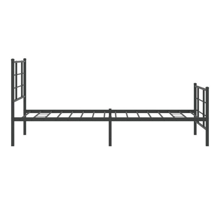 sengeramme med sengegavl og fodgærde 90x200 cm metal sort