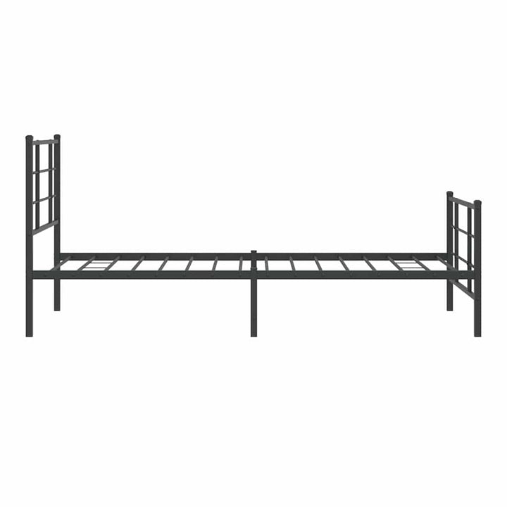 sengeramme med sengegavl og fodgærde 90x200 cm metal sort