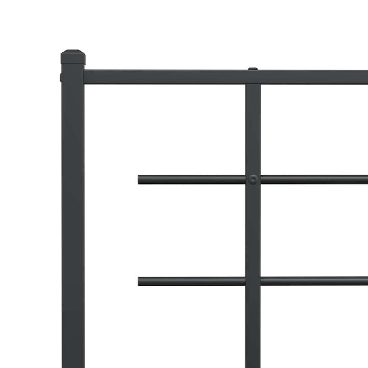 sengeramme med sengegavl og fodgærde 90x200 cm metal sort