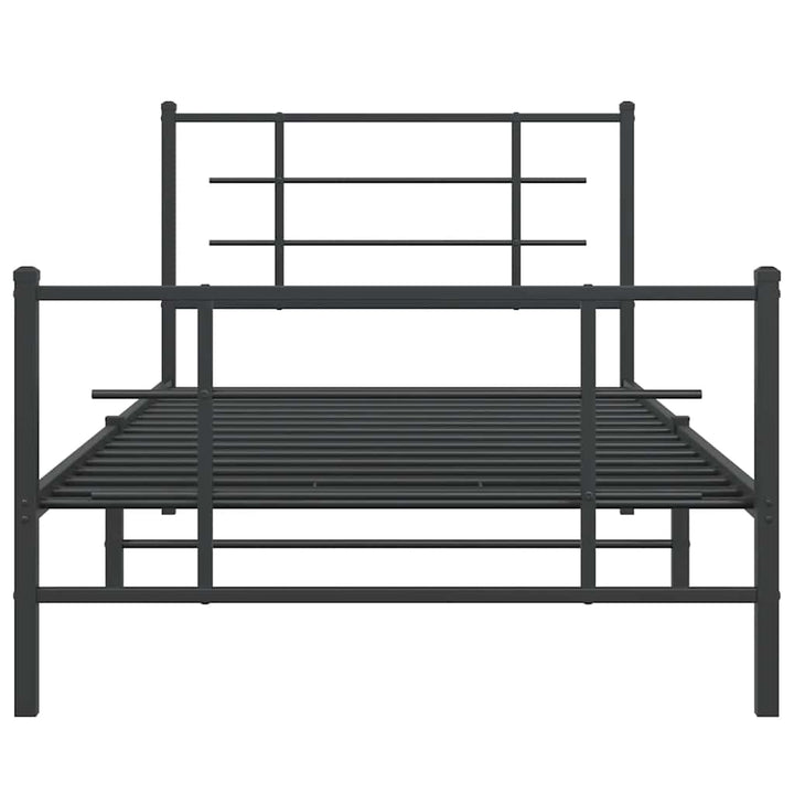 sengeramme med sengegavl og fodgærde 100x200 cm metal sort