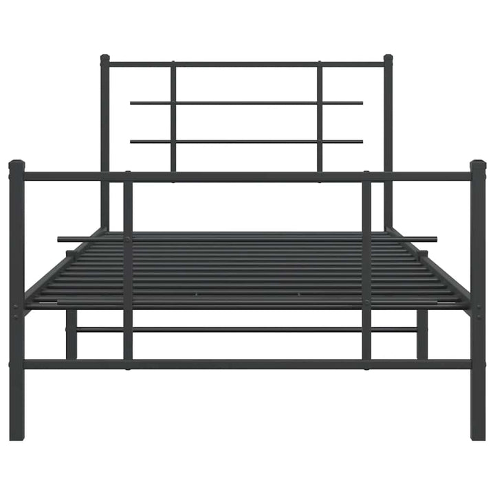 sengeramme med sengegavl og fodgærde 107x203 cm metal sort