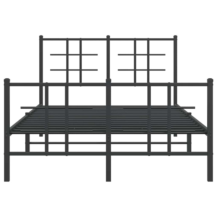 sengeramme med sengegavl og fodgærde 120x190 cm metal sort