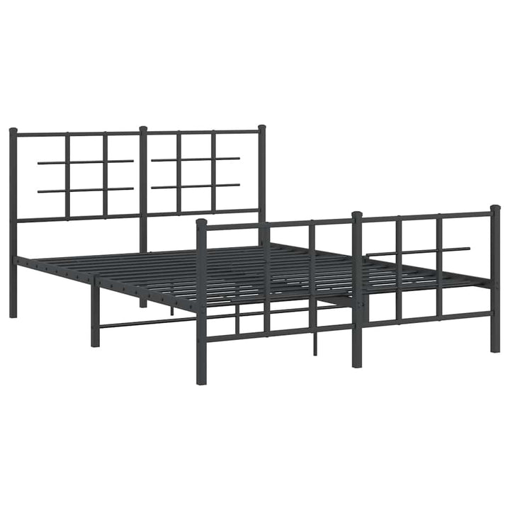 sengeramme med sengegavl og fodgærde 140x190 cm metal sort
